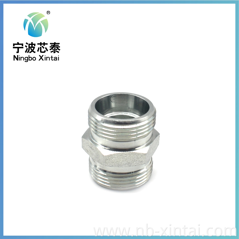 Double Metric Male Threaded Zinc Plated Hydraulic Hose Fittings